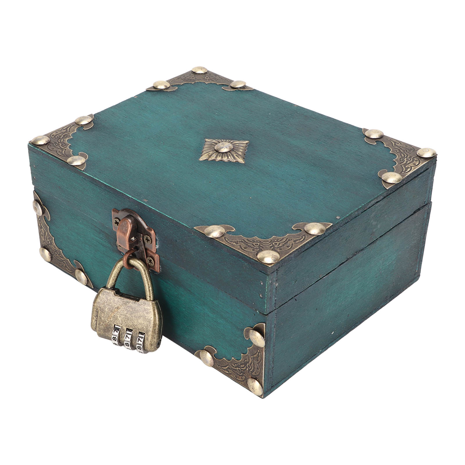 Vintage Items Collection - Wooden Jewelry Storage Case with Lock