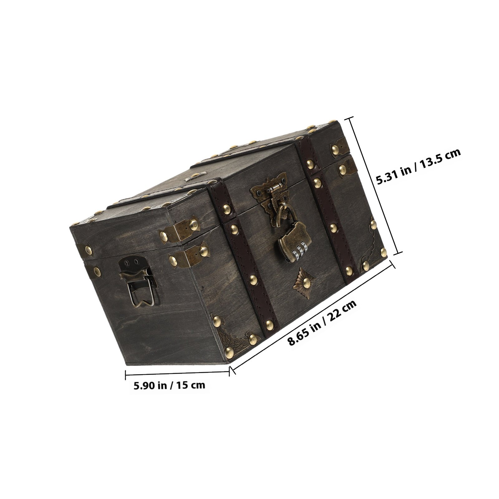Wooden Locked Treasure Chest P - Vintage Collectible Accessories recension och pris