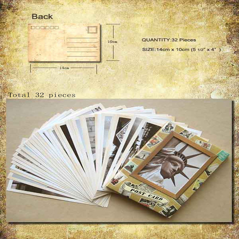 DIY Retro 32 Pcs/bag Vintage F - Collectible Vintage Greeting Cards recension och pris