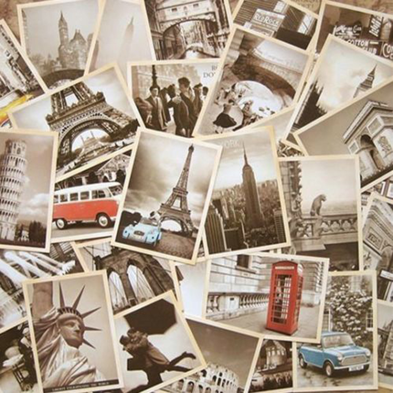 New 32Pcs Vintage Famous Build - Collectible Vintage Greeting Cards recension och pris