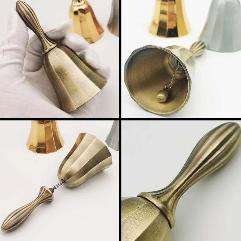 New Vintage Brass Bell Hand Di - Vintage Collectible Dishes recension och pris